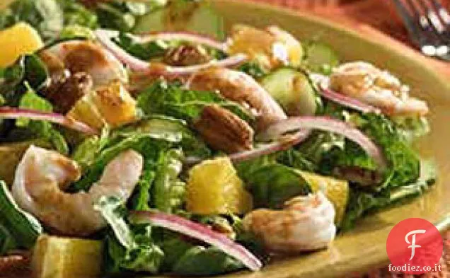 Insalata di gamberi e spinaci agli agrumi