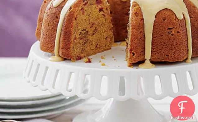 Torta di caffè al mirtillo con zucca glassata in acero