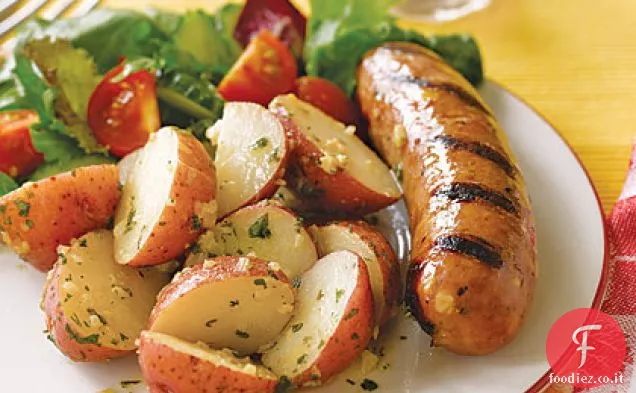 Salsicce con insalata di patate calda