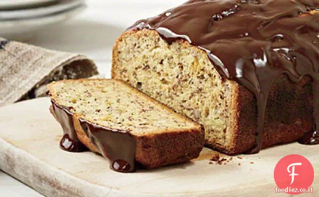 Pane alla banana con glassa al cioccolato