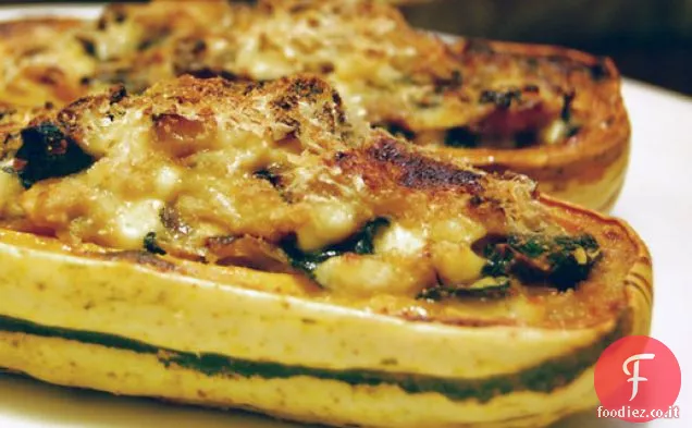 Zucca Delicata ripiena di cavolo al forno