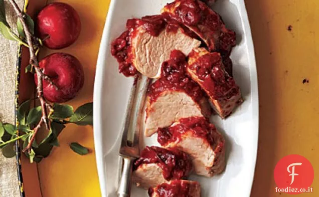 Filetto di maiale arrosto con salsa barbecue di prugne