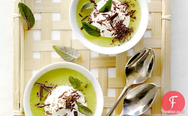 Vasetti di crema al cioccolato e menta