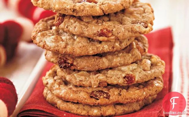 Biscotti al cioccolato bianco-Farina d'avena-Uva passa