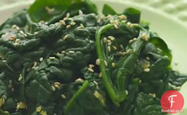 Spinaci saltati con olio di Sesamo tostato