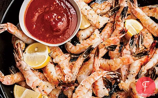 Cocktail di gamberetti con salsa piccante di Singapore