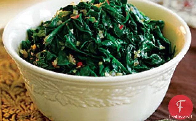 Spinaci saltati con scalogno