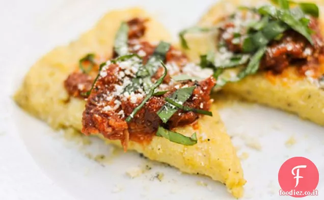 Polenta alla griglia con Marinara, Parmigiano e Basilico