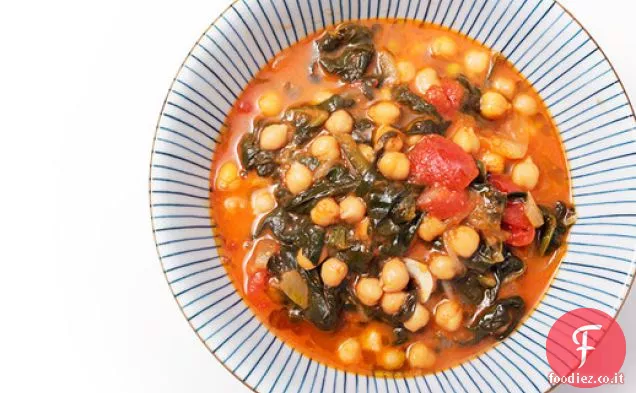 Vegan: Garbanzos con Espinacas y Jengibre (Stufato spagnolo di ceci e spinaci con zenzero)