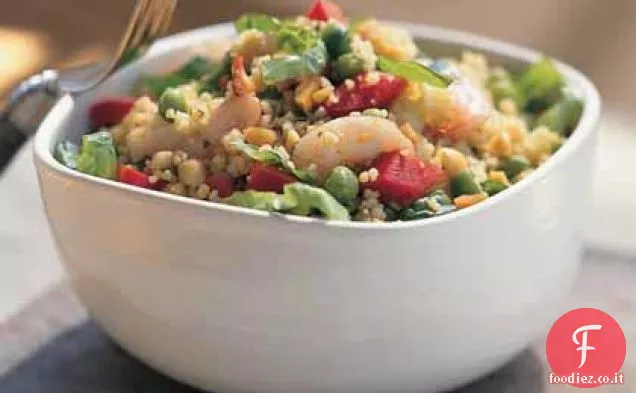 Insalata di gamberi e couscous al sesamo