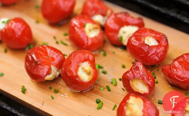 Formaggio di capra Planked-Peppadews ripieni