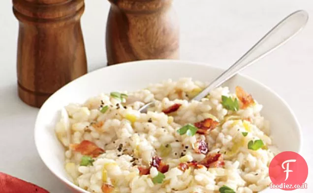 Risotto con pancetta e porri