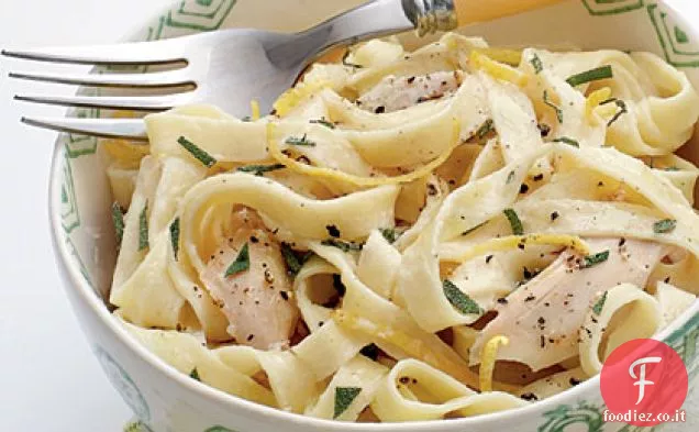 Linguine con Tacchino, Basilico e Crème Fraîche