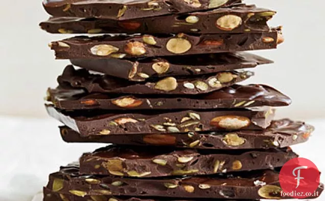 Corteccia di Cioccolato fondente con Mandorle tostate e semi