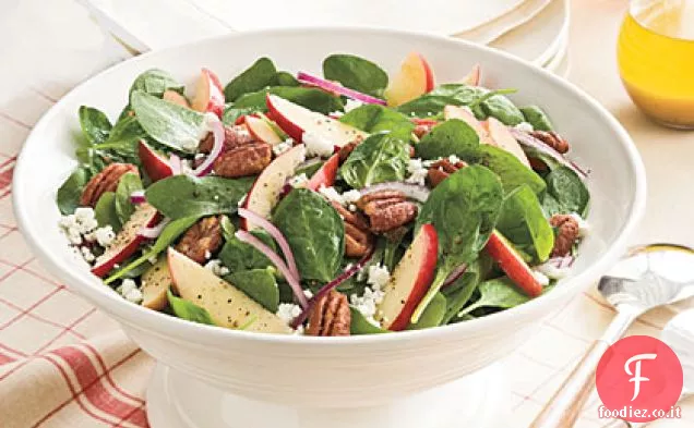 Insalata di spinaci e mele con vinaigrette di sidro d'acero