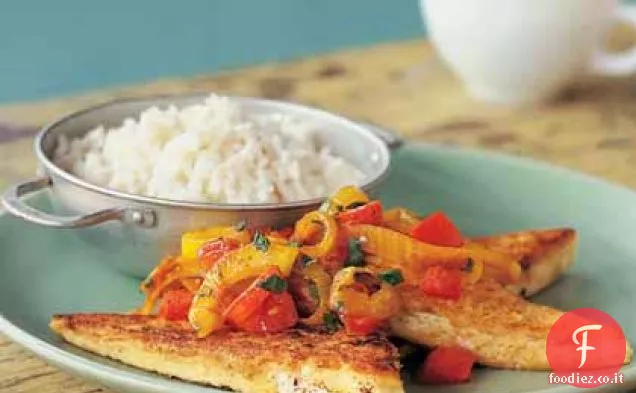 Triangoli di Tofu con salsa di cipolla piccante