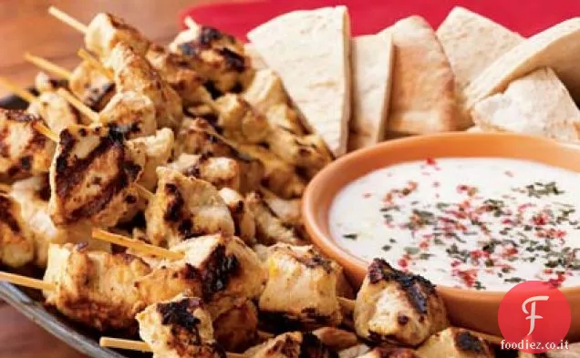 Spiedini di pollo marinati allo zafferano (Kesari Malai Tikka)
