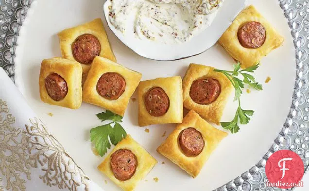 Sbuffi di salsiccia di pollo con salsa cremosa di senape