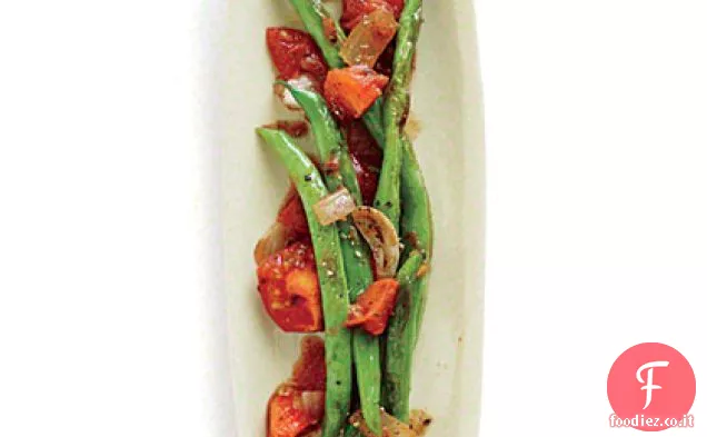 Fagiolini con pomodori stufati e spezie