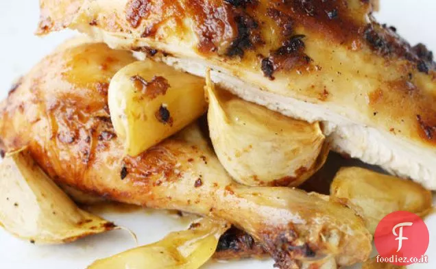 Francese in un lampo: 5 teste di pollo arrosto all'aglio