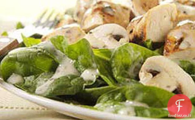Pollo alle erbe e insalata di spinaci