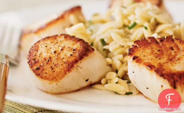 Capesante scottate con Limone Orzo