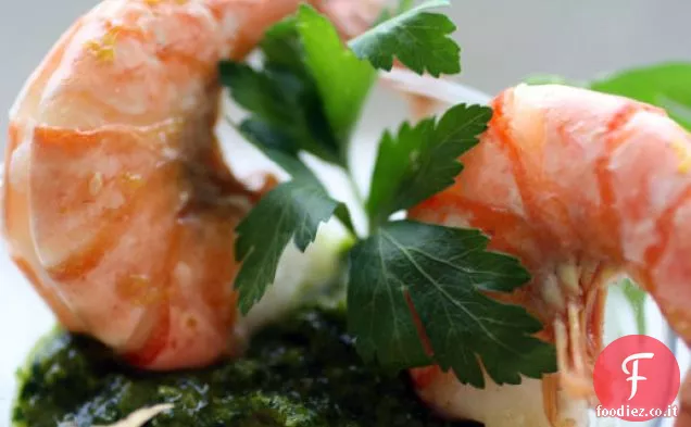Francese in un lampo: cocktail di gamberetti arrostiti con Chermoula