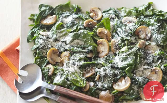 Soffriggere Spinaci con funghi