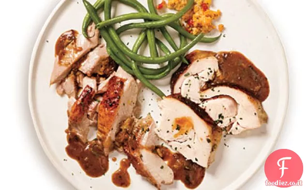 Tacchino in salamoia di acero-sidro con salsa di bourbon-sidro