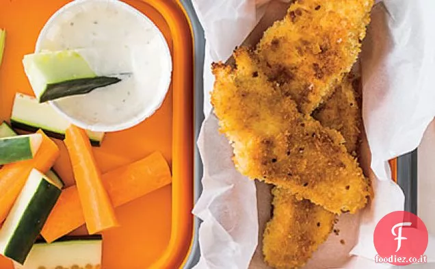 Pollo fritto in padella croccante con salsa di immersione Ranch