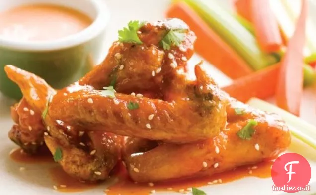 Ali di bufalo smaltate miele-Sriracha