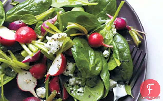 Insalata di ravanello con formaggio di capra
