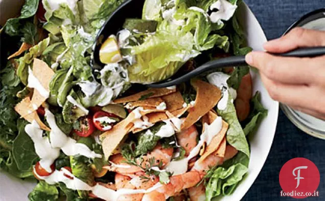 Insalata messicana di gamberetti e avocado con Tortilla Chips