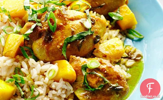 Pollo al mango su riso