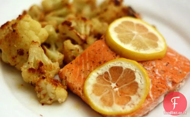 Cena stasera: Salmone con cavolfiore arrosto