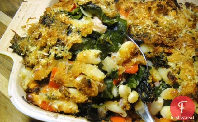 Gratin di fagioli verdi e bianchi