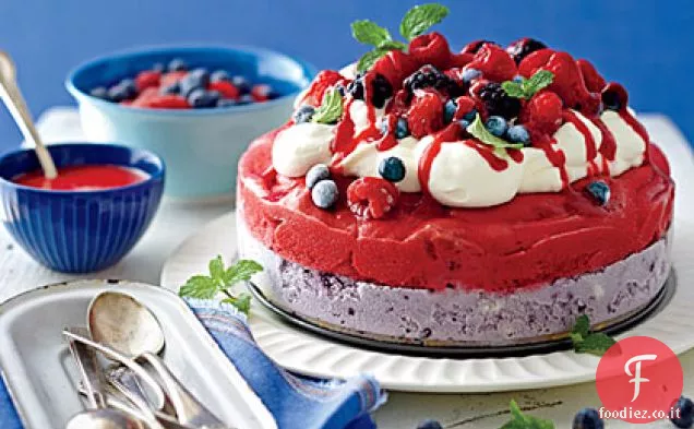 Torta gelato rosso, bianco e blu
