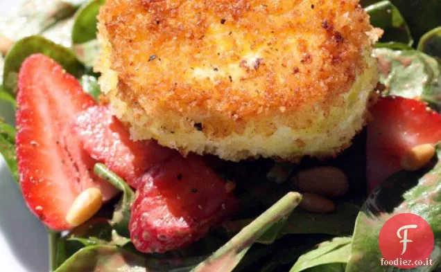Francese in un lampo: insalata di spinaci con fragole e formaggio di capra