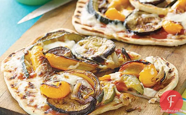 Pizze vegetariane alla griglia individuali