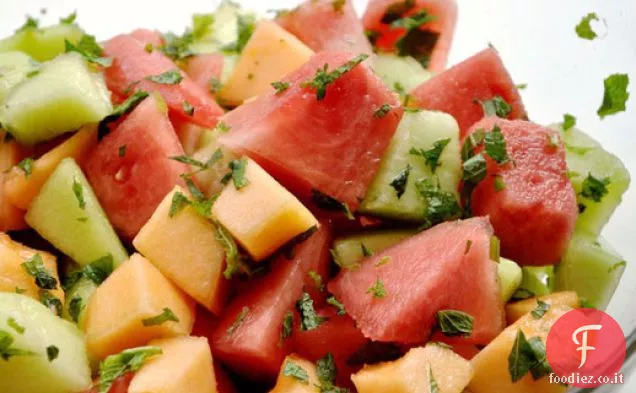 Tre insalata di melone con menta
