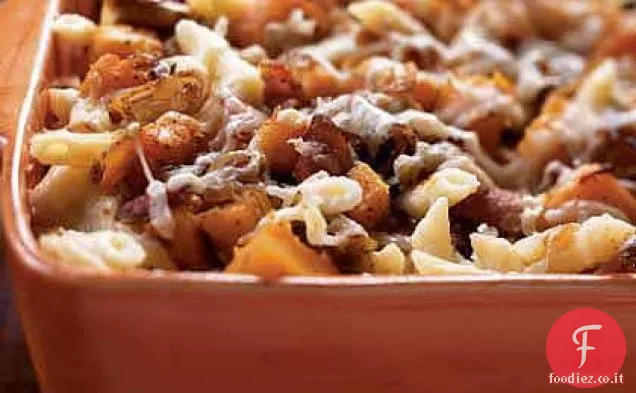 Pasta arrosto di zucca e pancetta