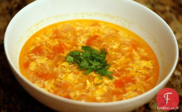 Cena stasera: zuppa di uova di pomodoro