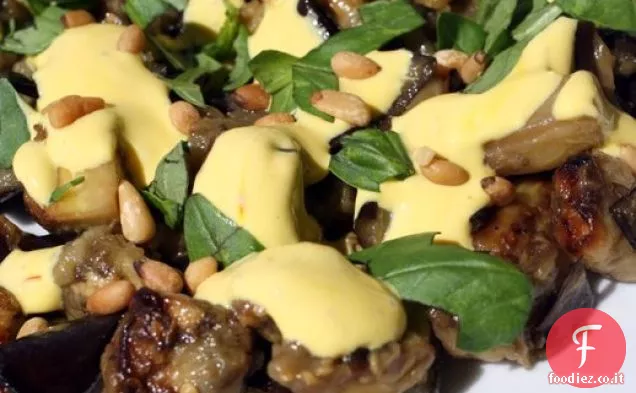 L'ingrediente segreto (zafferano): insalata di melanzane arrosto con yogurt allo zafferano