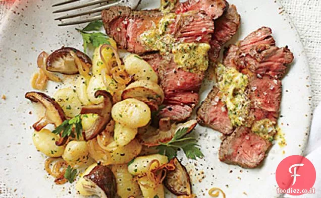 Bistecca con Gnocchi di Funghi
