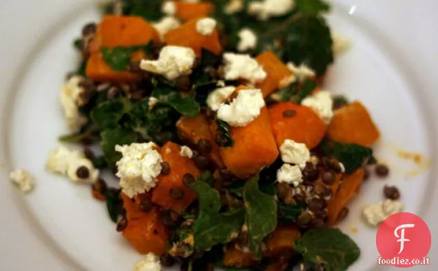 Cena di stasera: Spiced Butternut Squash, lenticchie, e insalata di formaggio di capra