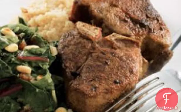 Costolette di agnello e bietole speziate tunisine
