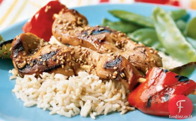 Spiedini di pollo con marinata di soia-Mirin