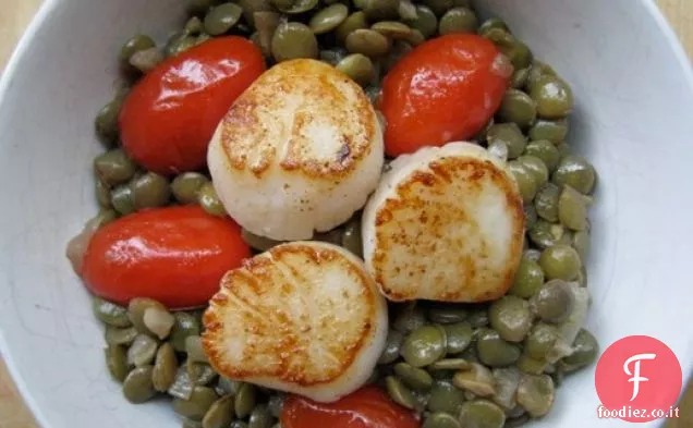 Cena domenicale: Capesante scottate con Lenticchie