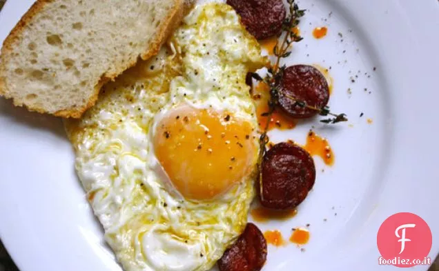 Uovo fritto di José Andrés con Chorizo