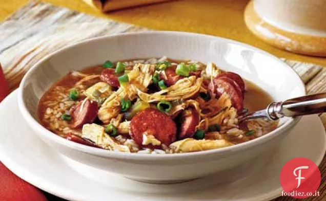 Gumbo di pollo e salsiccia